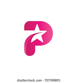 letter p star logo