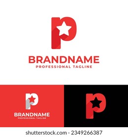 Letter P Star Logo, suitable for business related to Star with P initial.