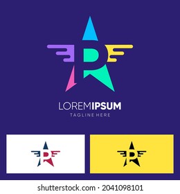 Letter P Star or with Wing Logo Design Vector Icon Graphic Emblem Illustration