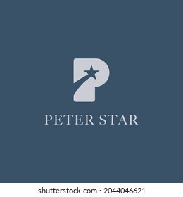 letter p start logo concept