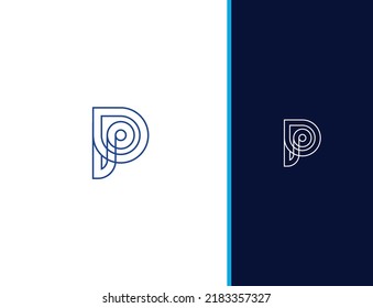 Letter P Stoke Logo Design Concept