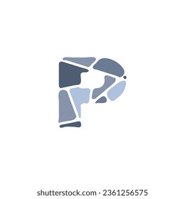 Letter P with stone logo