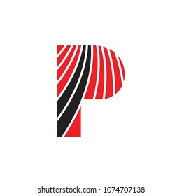 letter p stream lines logo vector