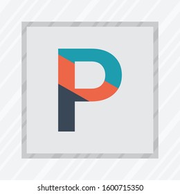 Letter P symbol icon design template elements