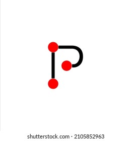 Selector de diseño del logotipo del símbolo P de la letra. Diseño sencillo y único
