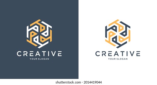 Plantilla de diseño de iconos de logotipo creativo de la letra p t