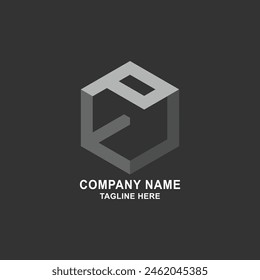 Letter P T J  Polygon, Hexagonal Minimal and Trendy Professional Logo Design