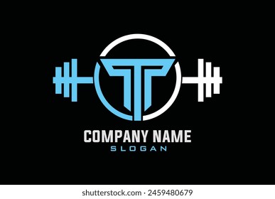 Letra P, T, P, PT, TP, PTP, TPP, PPT O TTP Logo con barra. Vector con logotipo Fitness Gym.