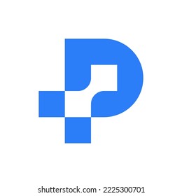 Letter P technology abstract logo design