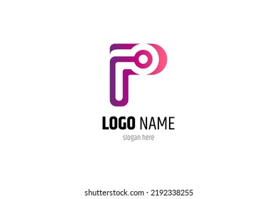 logotipo de la letra P para tecnología