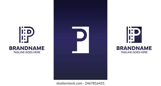 Letter P Technology Logo, suitable for business with P initial