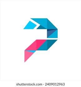 Letter P technology Monogram Logo Premium Minimal emblem design template Symbol for