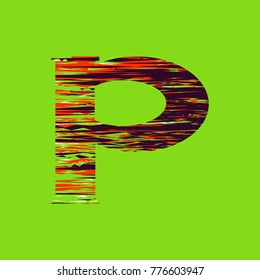 letter P template logo on a bright green  background