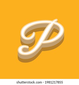 vector de diseño de efecto de texto de letra P, se puede utilizar para Logo.