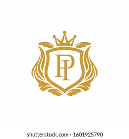 letter P and letter I that formed shield