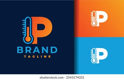 el logotipo del termómetro de la letra P