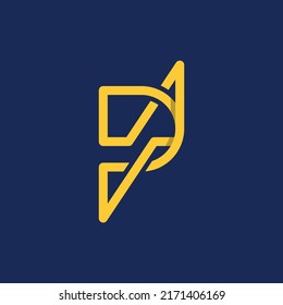Logo-Design des Buchstaben P für Thunder Line