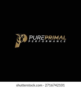 Letra P Tiger Logo Vector Vector de stock 