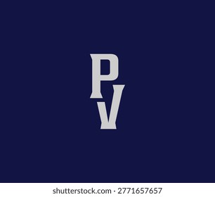 Letter P at the top and V at the bottom isolated on transparent background