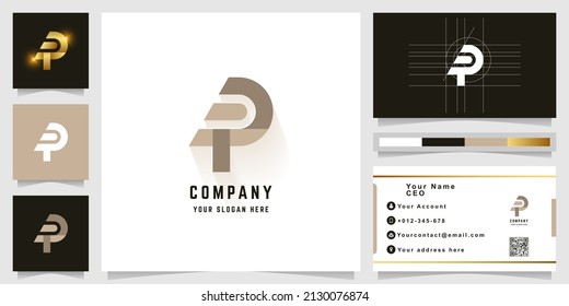Letter P or TP monogram logo with business card design