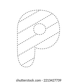 Letter P tracing worksheet for kids