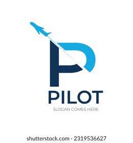 letter p travel logo, pilot travel logos ,Letter Flight Travel Logo Design Template vector
