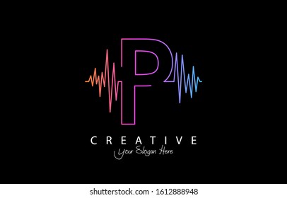 Letter P Trendy Design Logo Concept. Creative Icon Logo with Sound Wave Vector Illustration.