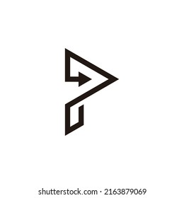 letra p flecha triangular simple logo geométrico vector