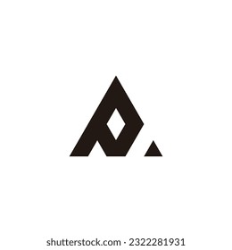 Letter P triangle, outline geometric symbol simple logo vector
