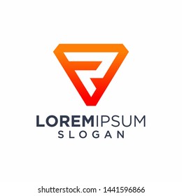 letter p triangle shape logo for corporate identity design. vector illustration