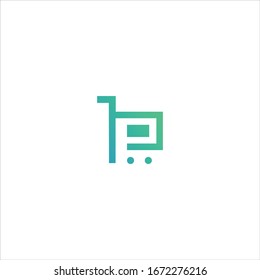 Letra P Logotipo de trolleado Diseño de plantilla de icono en ilustración vectorial 
