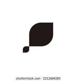 Letter P two leaves geometric symbol simple logo vector