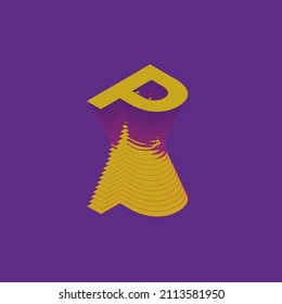 Letter p typeface illustrations graphic design