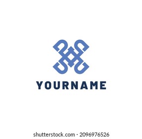 Logo-Design des Buchstaben P und U Ambigram