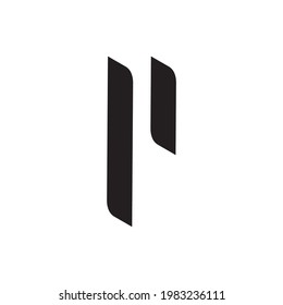 
letter p unique geometric simple symbol logo vector