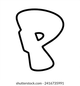 Letter P unique handstyle graffiti style vector design illustration 