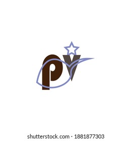 Letter p v colorful icon vector design illustration