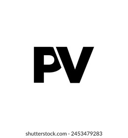 Letter P and V, PV logo design template. Minimal monogram initial based logotype.