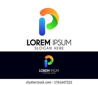 Letter P vector abstract logo design. Colorful icon concept. Modern logo for brand identity. Creative symbol element or template