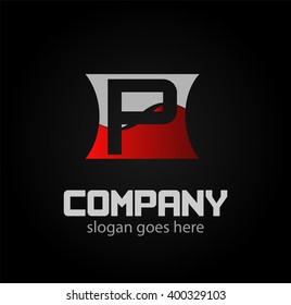 Letter p Vector elegant alphabet symbol 
