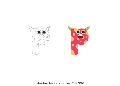 Buchstabe p Vektorillustration Symbol Illustration Paket