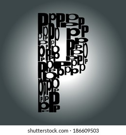 letter P. Vector illustration