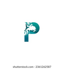 Letter P vector logo of Abstract luxury symbol logo design illustration. Elegant alphabet letters font and number. Classic Lettering P Minimal Designs. Typography modern serif fonts and numbers.