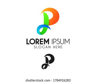 Buchstabe P Vektor Logo Design. Farbiges Icon-Konzept. Modernes Logo für Markenidentität. Kreatives Symbol-Element oder Vorlage