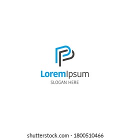 Letter P vector logo design template on white
