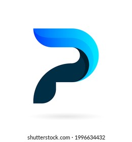diseño de logotipo vectorial de letra p con concepto moderno