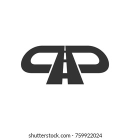 letter p and p vector logo. road way logo.