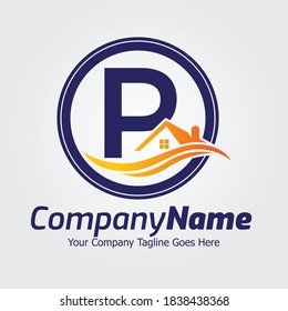 Letter P vector logo template, Colorful Letter P logo, Real Estate, Building and Construction Logo Design Template Vector Icon