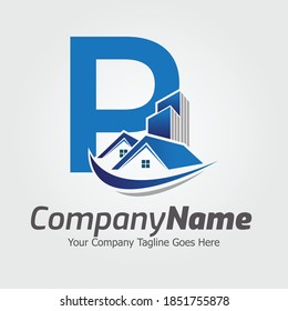 Letter P vector logo template, Colorful Letter P logo, Real Estate, Building and Construction Logo Design Template Vector Icon
