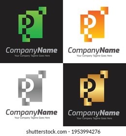 Letter P vector logo template, Colorful Letter P logo, Financial Company Logo, Financial Institute Advisors Logo Design Template Vector Icon
